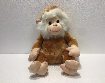 Stuffed animal Monkey - Monkey Plush Stuffed Soft Toy toy - Brown with White Monkey Toy