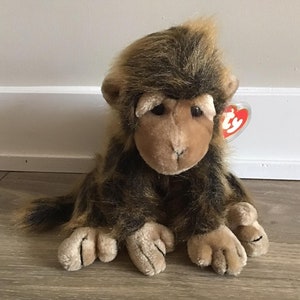 Vintage TY Cha Cha Chimpanzee Plush - 1998 Beanie Buddies Monkey