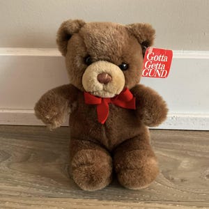 【Vintage】ぬいぐるみ　ベア　赤リボン Vintage teddy bear red ribbon - Etsy 日本