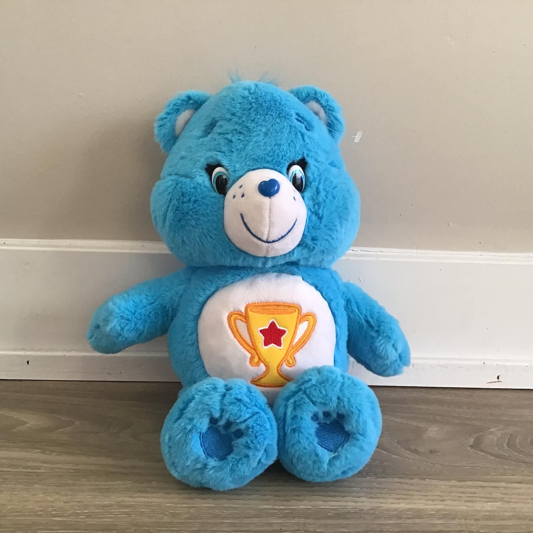 Care Bears Plush Champ Bear, Blue With Trophy 12 Inches, Collectable Blue Care Bear - Etsy