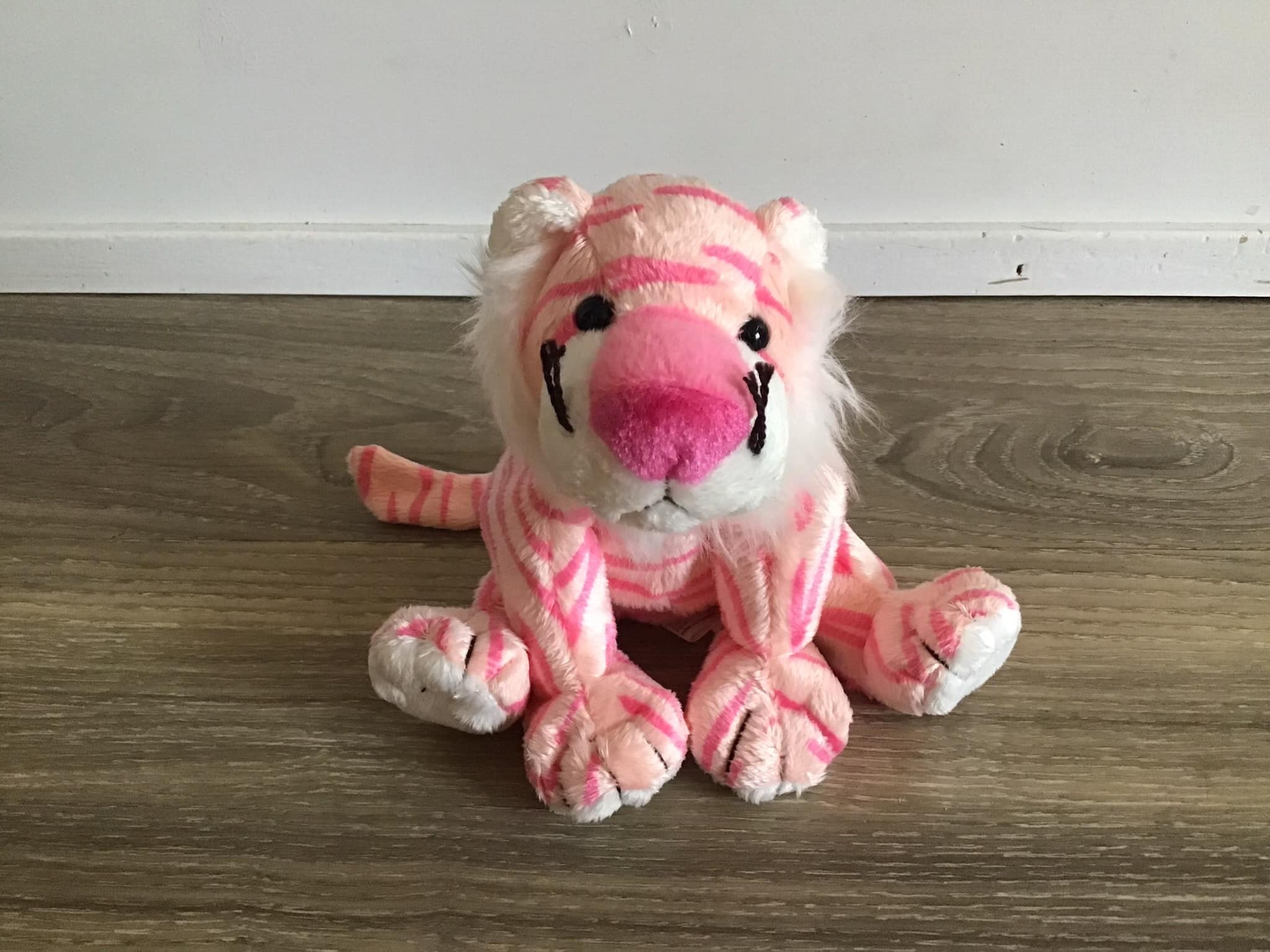 TY 2003 Beanie Baby Mystique the Pink Striped Tiger Stuffed Animal