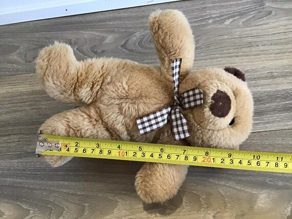 Gund 1993 Beige Teddy Bear With Bow Stuffed Animal Plush Toy