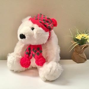 Vintage Teddy Bear Plush White stuffed animals plush bear