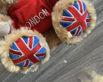 ユニオンジャック柄のテディベア、ロンドンのお土産ぬいぐるみ - Etsy 日本