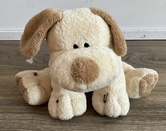 TY Pluffies TyLux Plopper the Tan & Cream Puppy Dog Plush Vintage 2002
