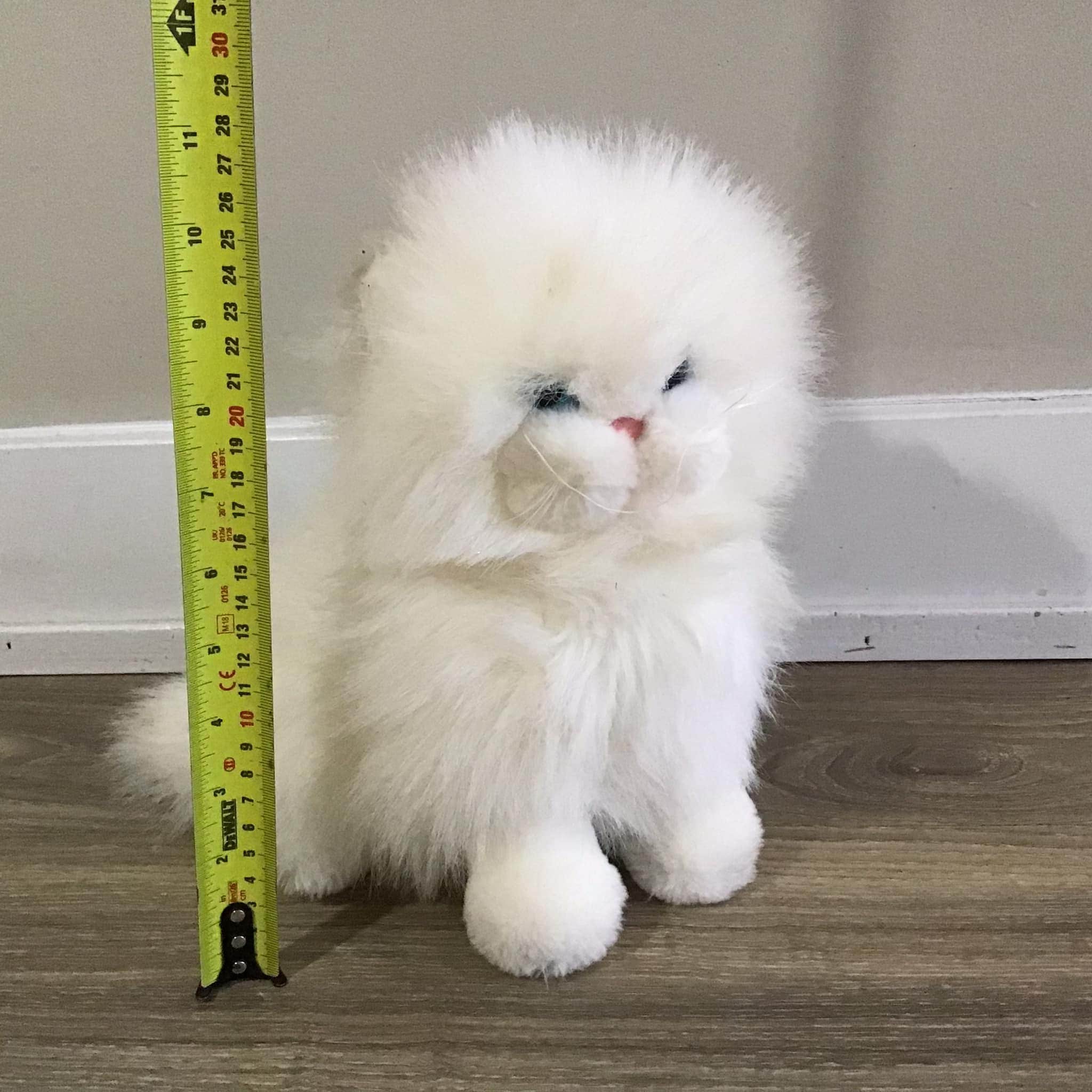 Vintage Dakin Persian Cat Plush White Stuffed Animal Kitten 1983
