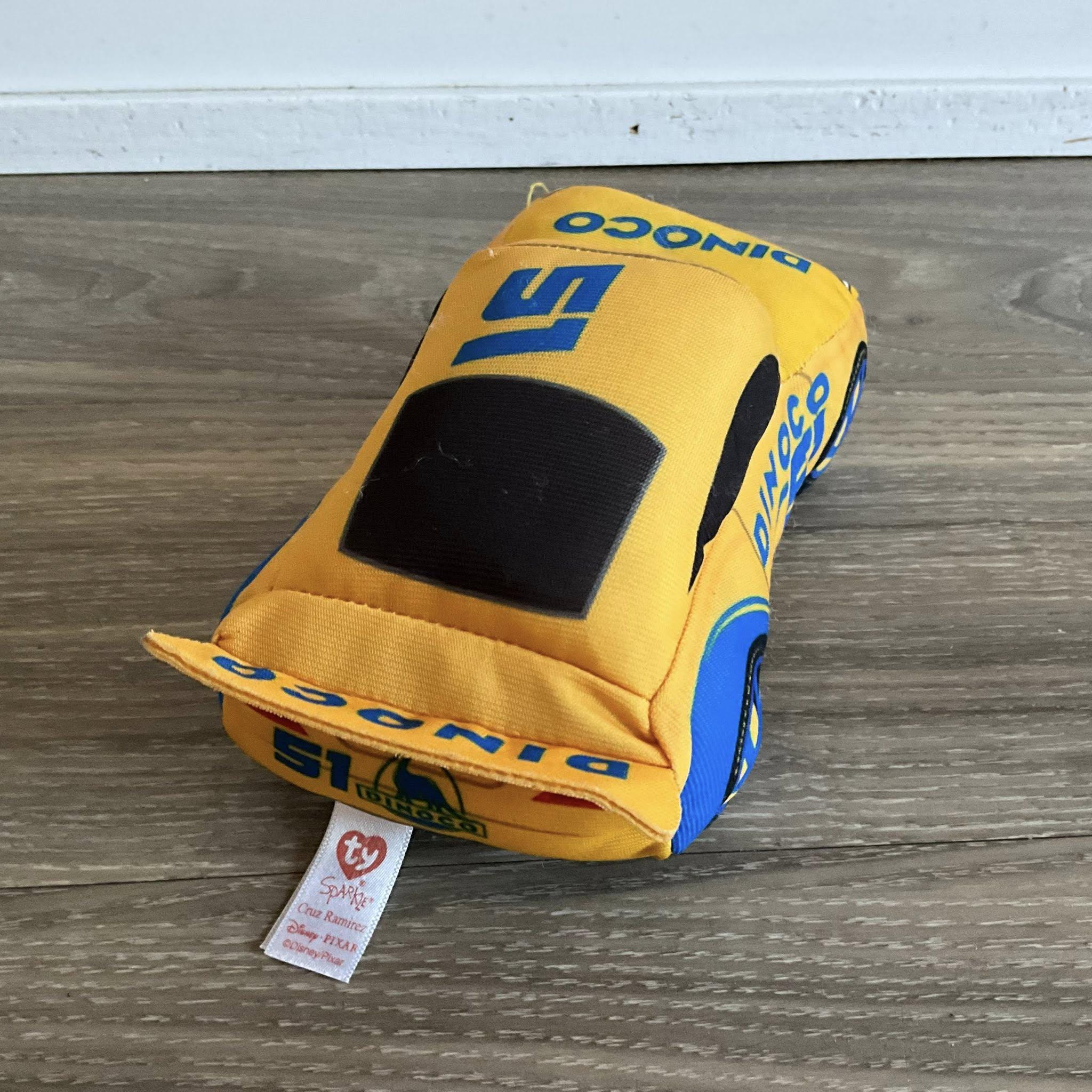Stuffed Racing Car Ty Sparkle Disney Pixar Car Cruz Ramirez Dinoco Race Car 7