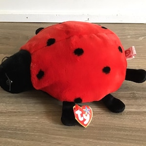 Ty 1999 Beanie Buddy Lucky the Lady Bug Stuffed Animal Plush Toy 10"