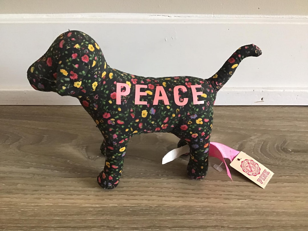 Victoria Secret Peace Dog Stuffed Animal Toy Plush 7