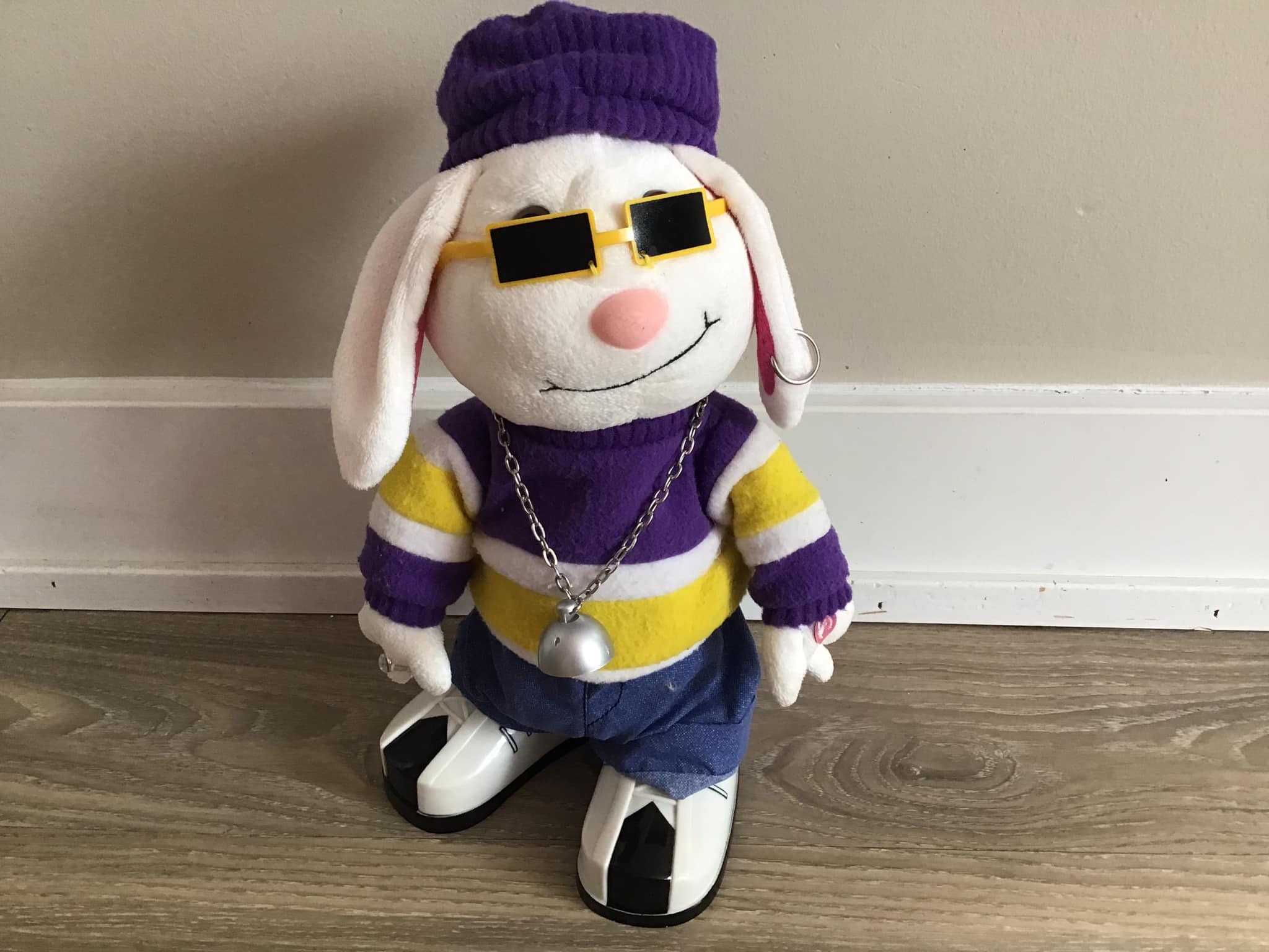 Easter Bunny Hip Hop Rabbit Dancing Singing Moving Rap Sunglasses