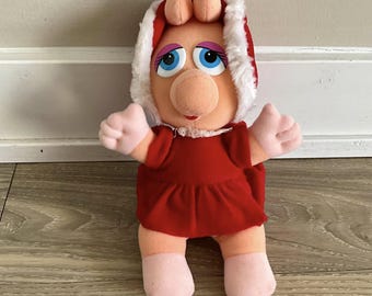 Baby Miss Piggy 10" Plush Doll With Red Dress Vintage 1987 Henson - Etsy Baby Miss Piggy 10" Plush Doll With Red Dress Vintage 1987 Henson - Etsy