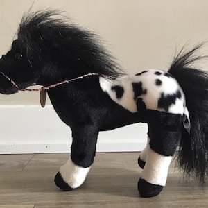 Aurora World Breyer Black and White Pony Horse Stuffed Animal Toy Plush 12&quot;