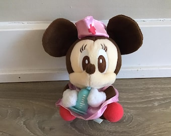 Peluche de Minnie Mouse de Disney Baby, enfermera, 15 cm