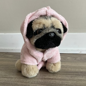 GUND Pug Dog Plush, Fuzzy Pink Hoodie, Stuffed Animal 9”