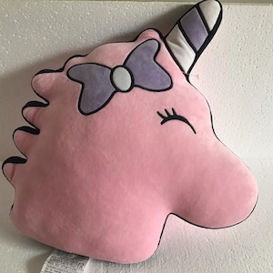 Pink Embroidered detail Unicorn Pillow Toy