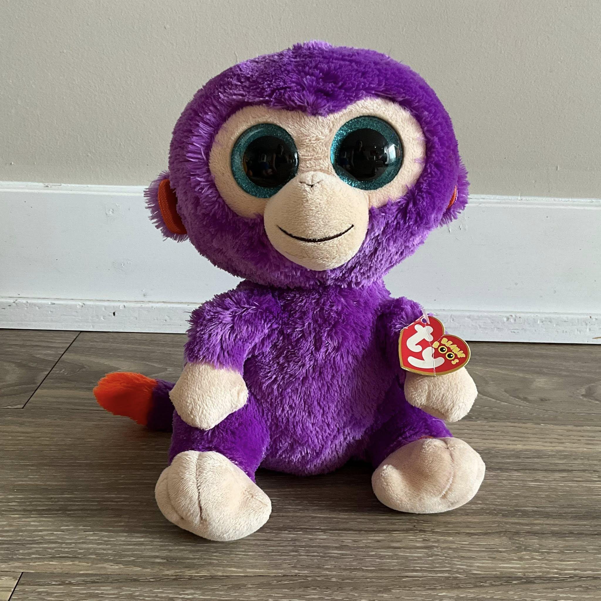 Ty Beanie Boos Grapes the Purple Monkey Stuffed Animal Plush Toy