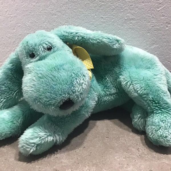 Vintage TY Aqua Blue Dog Plush