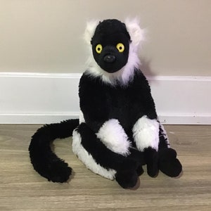Wild Republic Plush Black & White Lemur Stuffed Animal 11&quot;