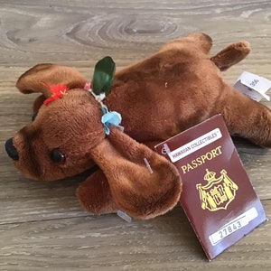 Collectibles Dog Puppy Plush with Passport 1998 Vintage