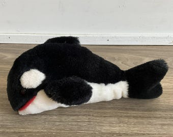 Vintage 1991 Sea World Shamu Plush: 9" Orca Stuffed Animal