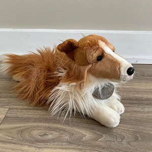 Vintage Yomiko Classics Realistic Collie Dog Plush Stuffed Animal