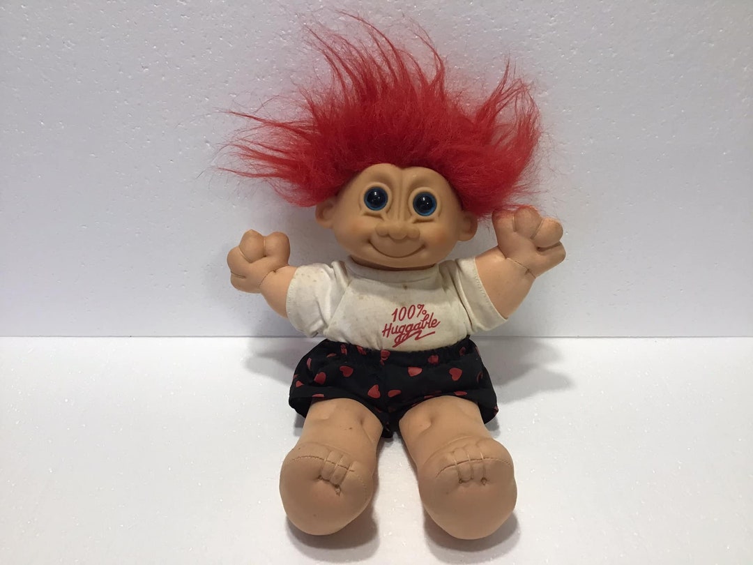 ヴィンテージ　赤い巻き毛のチェック柄ぬいぐるみ ヴィンテージ 赤い巻き毛のチェック柄ぬいぐるみ ヴィンテージ