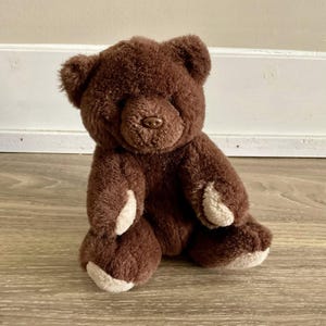Vintage Gund Plush Teddy Bear 6 inch Brown Cream Stuffed Animal 1989