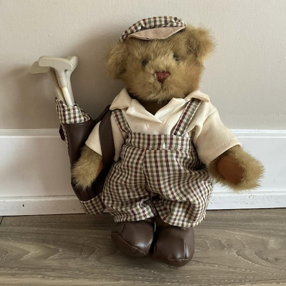 Vintage Creature Comforts Golfer Teddy Bear Plush, Collectible
