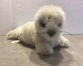 RARE Vintage 1982 Dakin 15" White Seal Plush Stuffed Animal