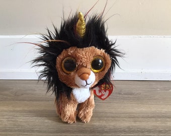 Peluche de león unicornio Ramsey de la colección Beanie Boo de TY, 7.5"