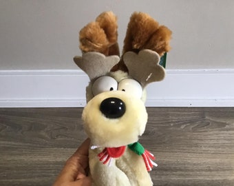 Vintage McDonalds Odie Garfield  Dog Plush Toy 7&quot; with tag, stuffed animal dog