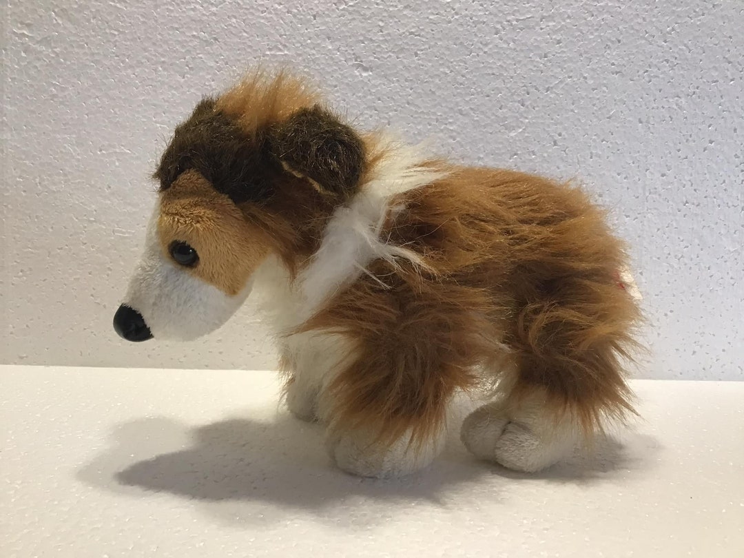 GANZ Webkinz Collie White & Brown Plush Dog Lassie Toy no code