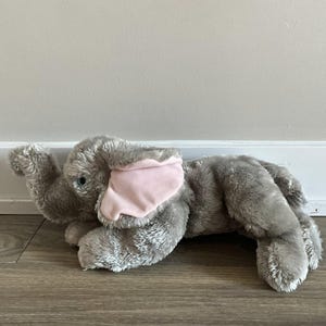 Ty Classic Teensy The Elephant Floppy Gray Plush Pink Inner Ears Tag 2002