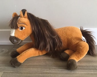 Horse Plush Stuffed Animal 18&quot; Brown Pony Laying Down