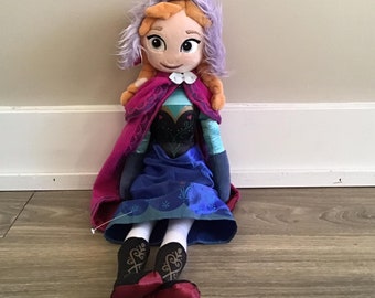 Disney Store Frozen Movie Anna Plush Stuffed doll In Coat 20" Princess