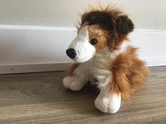 GANZ Webkinz Collie White & Brown Plush Dog Lassie Toy no code