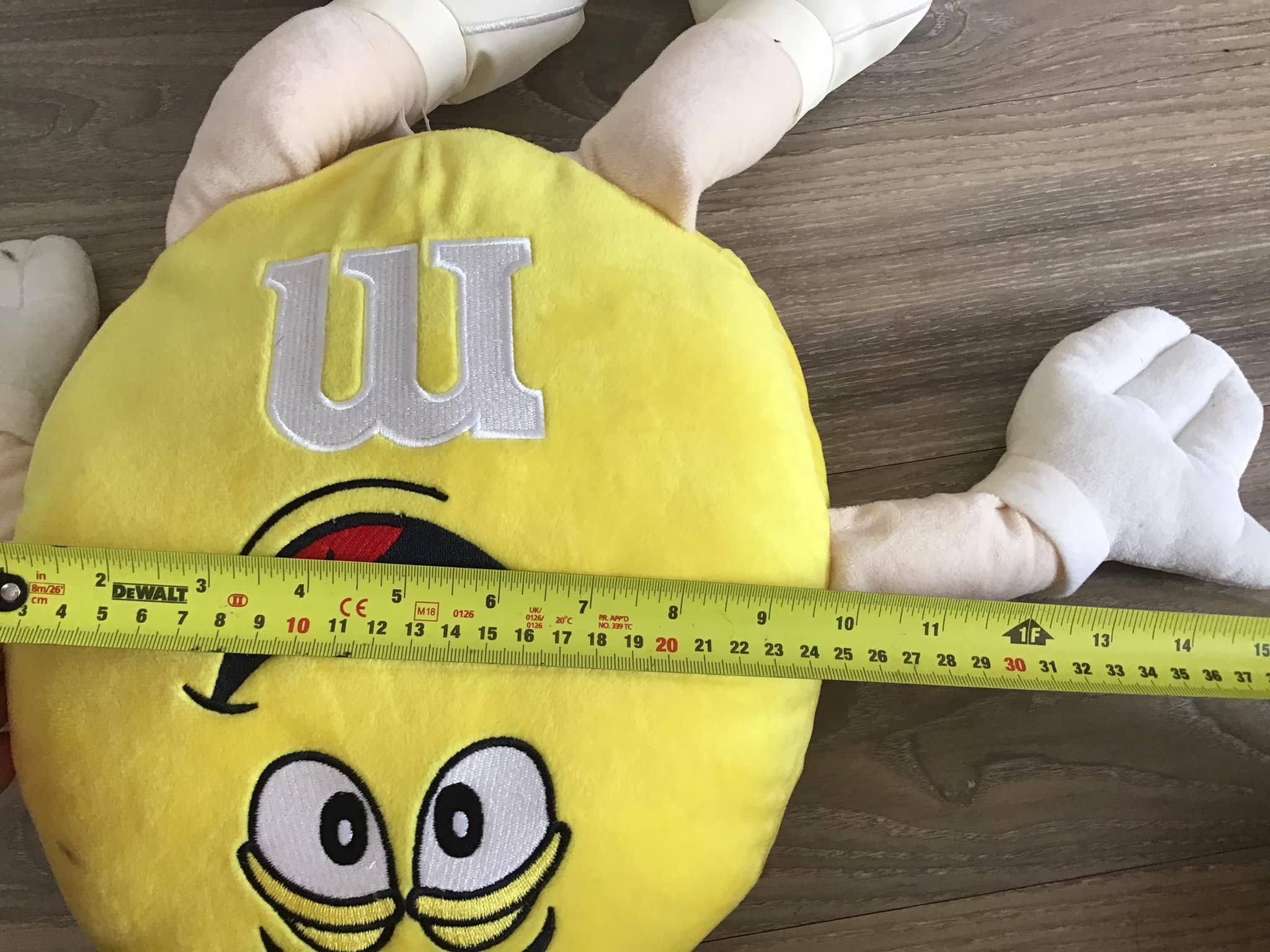 M&M World Yellow M and M Stuffed Toy Plush 17
