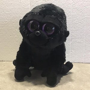 TY Silk George Gorilla Plush Black Monkey Stuffed Animal