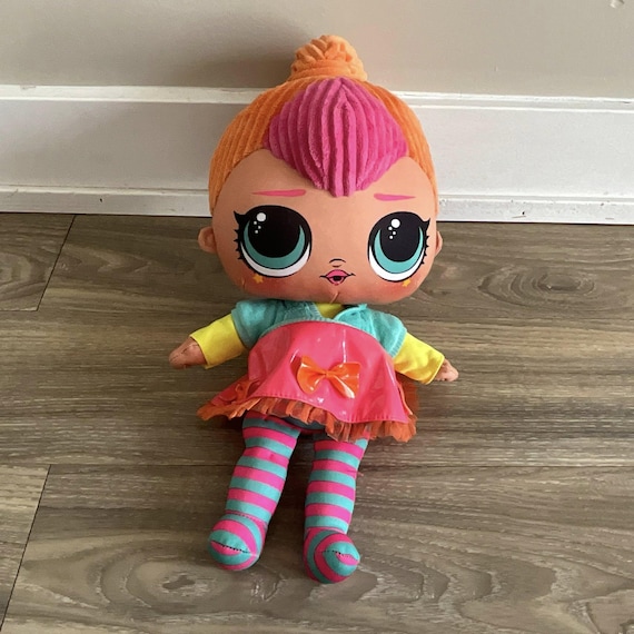 LOL Orange Pink Hair Blue Eyes Large Huggable 16” Plush Doll
