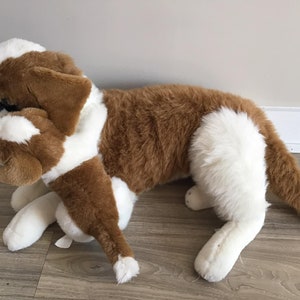 Vintage St Bernard Dog with Puppy Stuffed Animal Toy 25&quot;