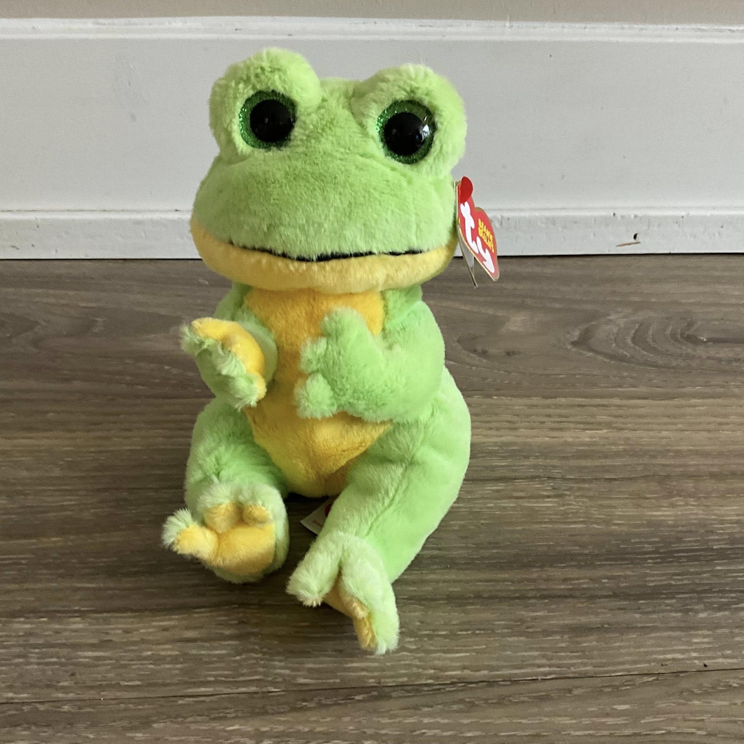 TY Beanie Bellies Snapper Green Frog 8