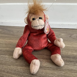 TY Beanie Babies Sweetheart the Monkey Stuffed Animal Toy Plush 8&quot;