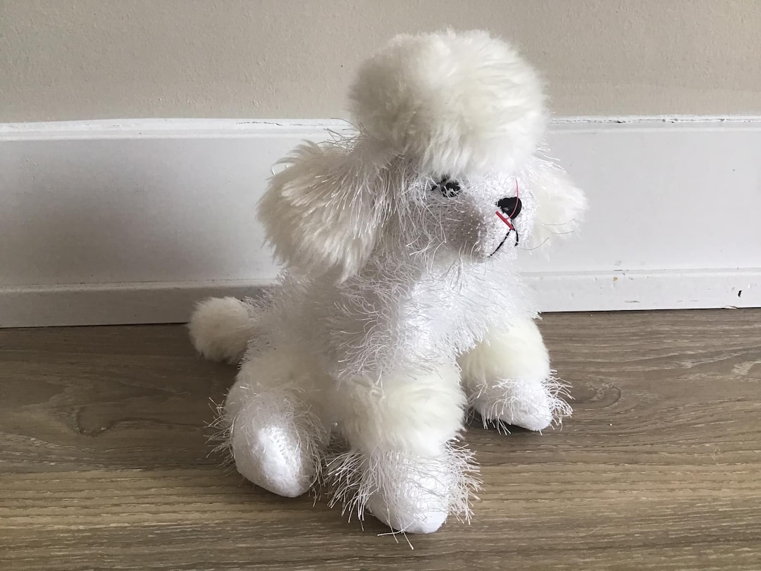 kinz Dog Ganz Stuffed Animal Plush Toy White Poodle Toy Etsy