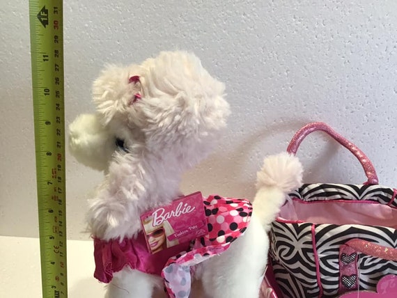 Peluche Barbie Sequin caniche chien sac a main 23 cm
