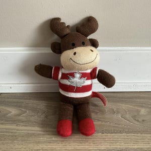Canada Moose Stuffed Animal with Canada  Maple Leaf