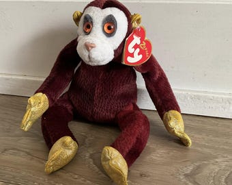 TY ビーニーベイビーズ - ファンブルズ・ザ・モンキー (8インチ)。新品