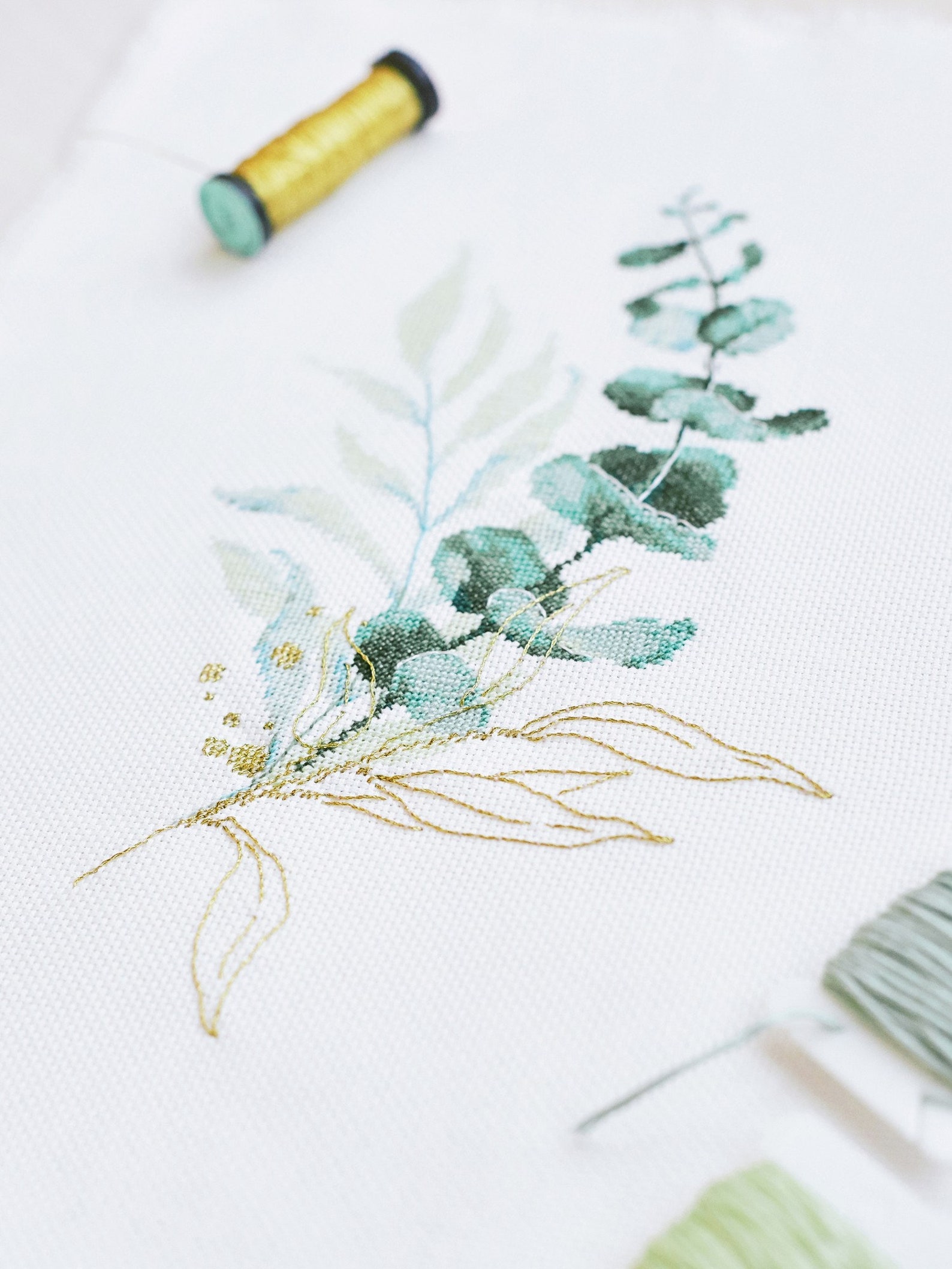 Eucalyptus cross stitch pattern PDF Botanical embroidery Etsy
