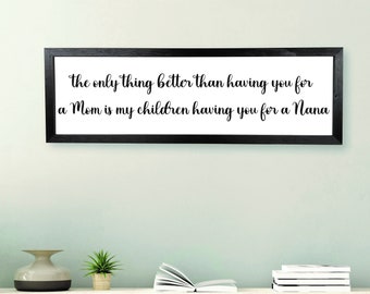 Grandma Sign, Nana Sign, Gift for Mother, The Only Thing Better Than Having you For a Mom, Mother's Day Gift