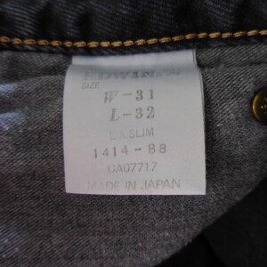 Edwin Vintage LA Slim Japan Jeans Dark Wash Tapered Leg Denim Faded 27x31 Bild 9