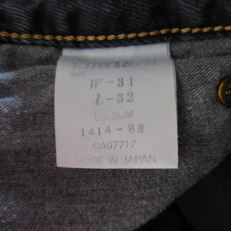 Edwin Vintage LA Slim Japan Jeans Dark Wash Tapered Leg Denim Faded 27x31 Bild 9